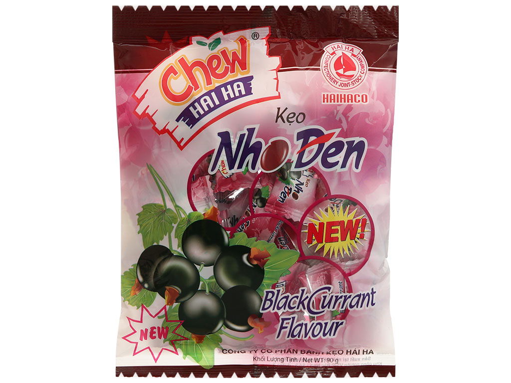 Kẹo chew Hải Hà gối 90g nho đen