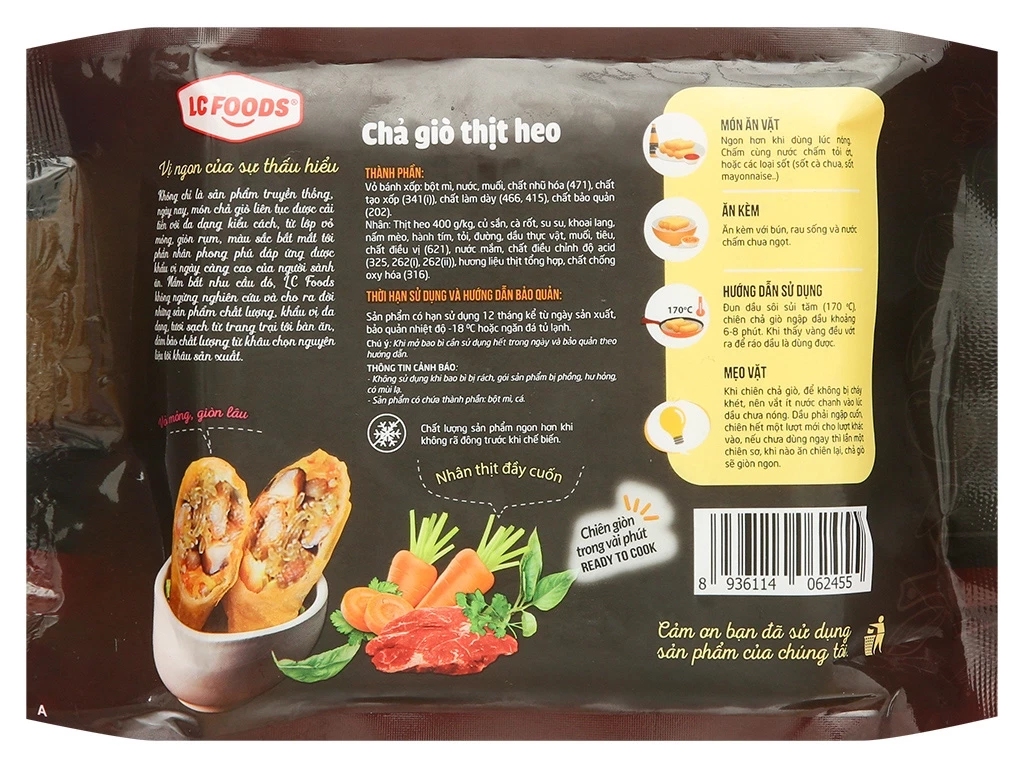 Chả giò thịt heo LC food  400g/gói