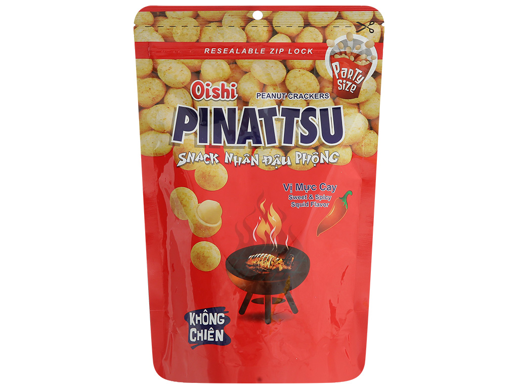 Đậu phộng Oishi mực cay, hải sản cay, muối, tỏi 30g