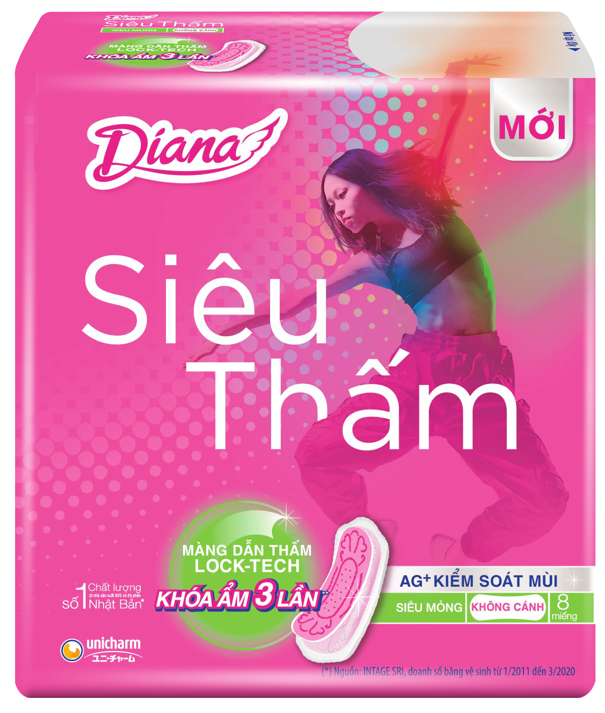 Diana Siêu thấm siêu mỏng Không Cánh 8M 1006