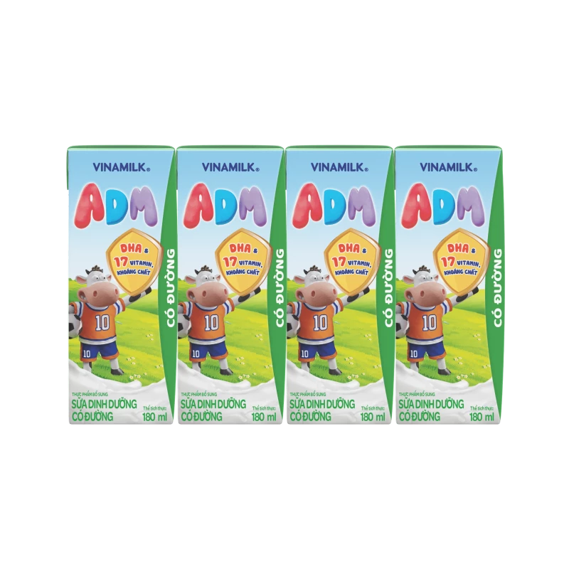 ST VNM ADM Gold 180ml có đường - Lốc 4 hộp