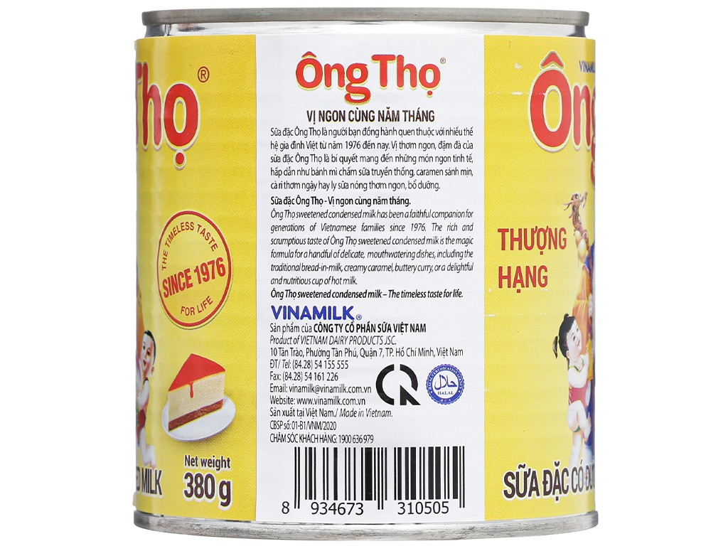 Sữa Đặc Ông thọ trắng giật nắp khui 380g
