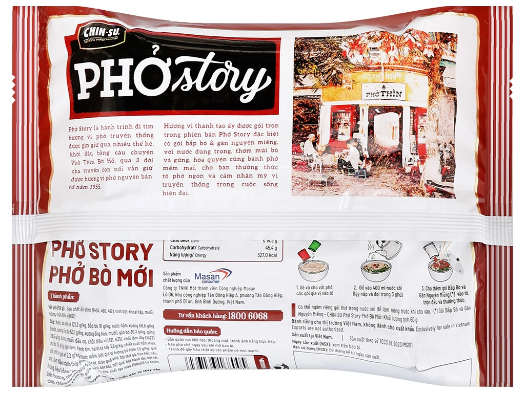 Phở Bò Phở Story (có thịt) gói x131gr/15