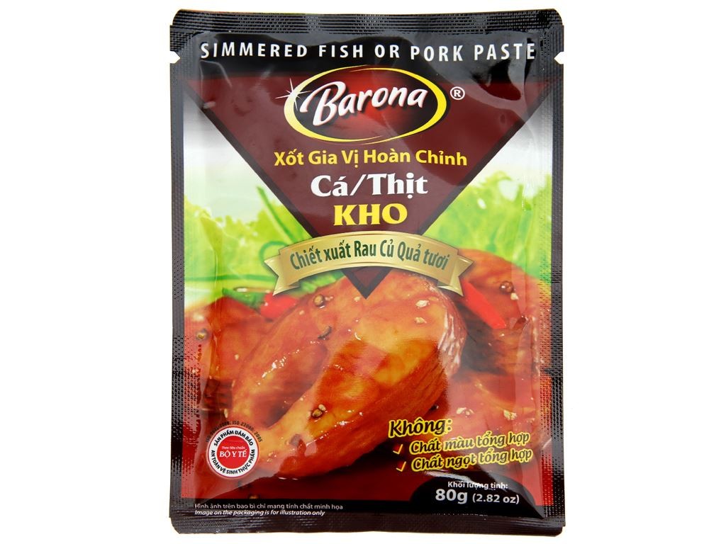 Xốt Barona kho Cá, Thịt 80g