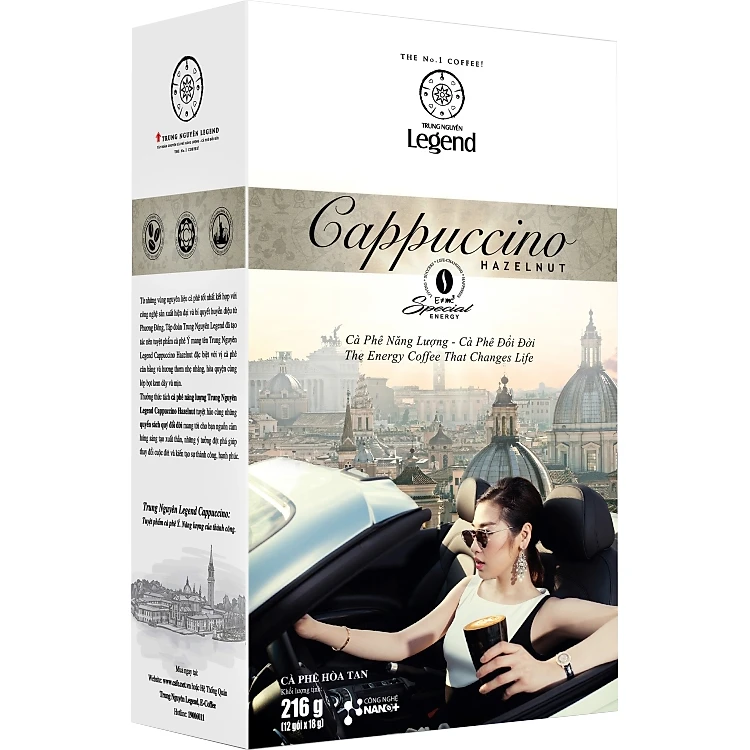 Cà Phê Trung Nguyên Legend G7 Cappuccino Hazelnut Hộp (12 Gói x 18 Gam)