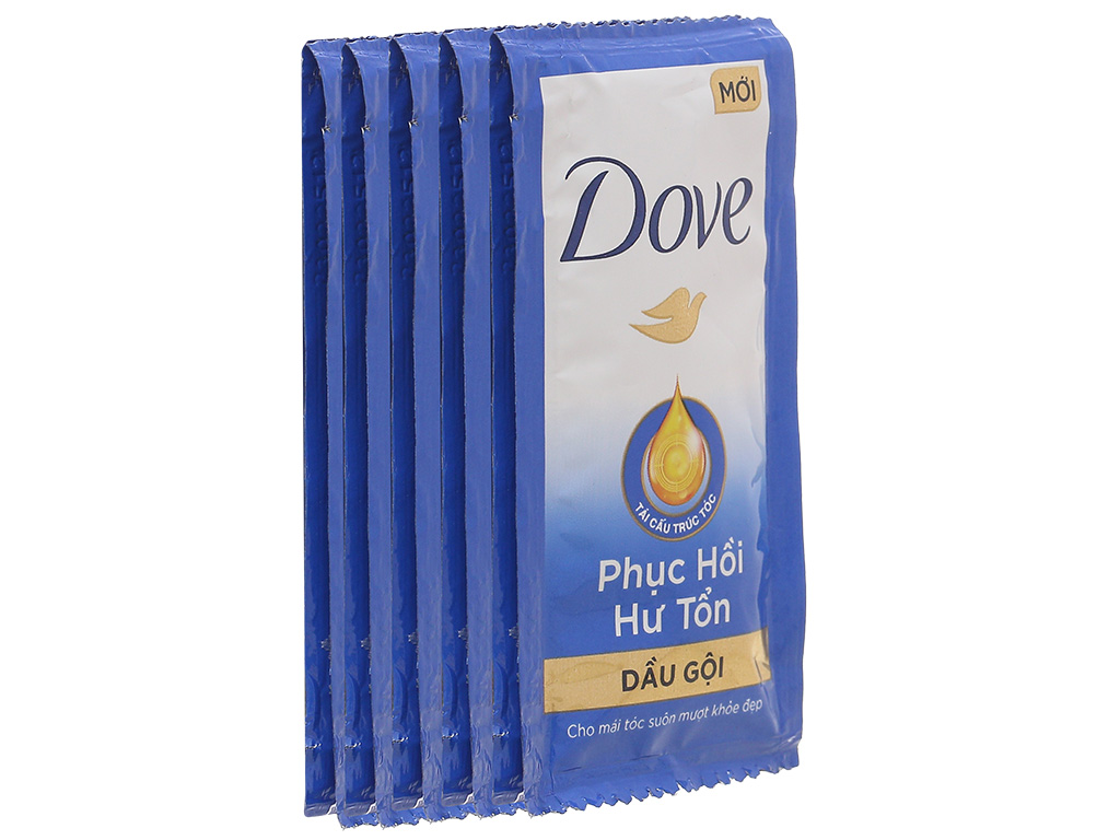 Dầu gội Dove phục hồi hư tổn dây 6g*10 gói