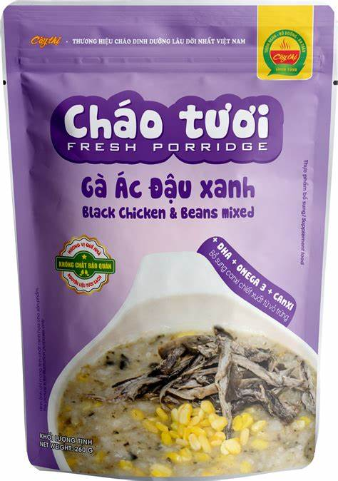 Cháo tươi gà ác đậu xanh 240g, 260g