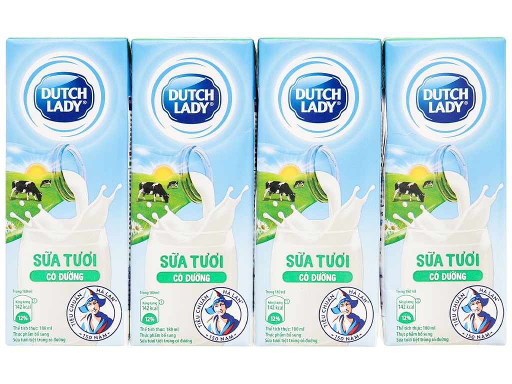 Sữa tươi Cô Gái Hà Lan 180ml có đường