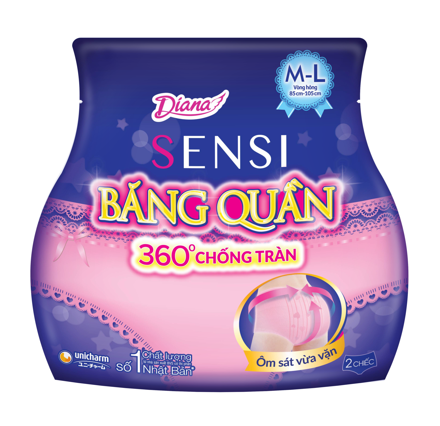 BVS Diana sensi băng quần S-M; M-L 2 miếng