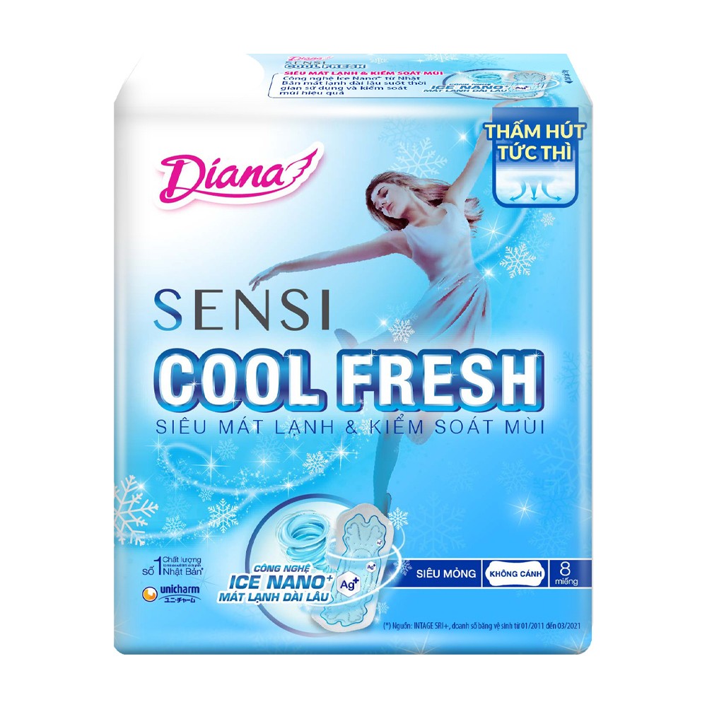 Diana sensi Cool fresh siêu mỏng không cánh 8M