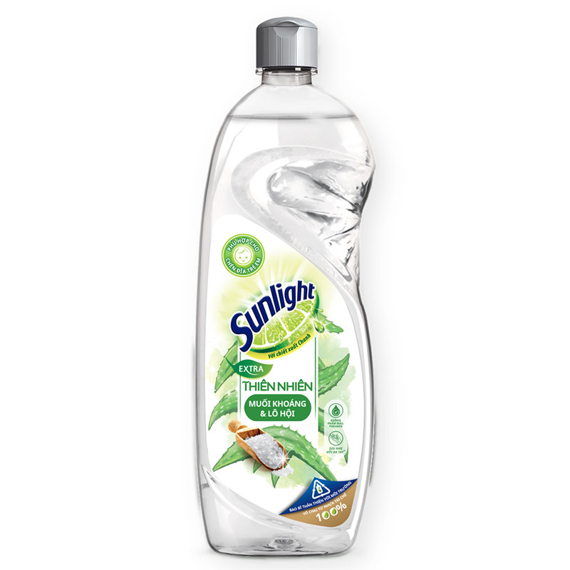 Nước rửa chén Sunlight thiên nhiên muối khoáng và lô hội 750g chai