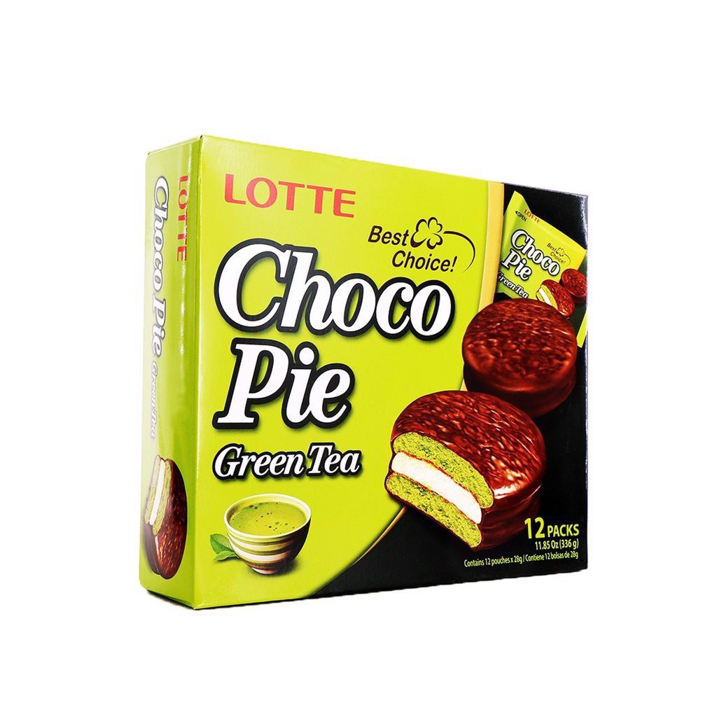 Bánh  Lotte Choco Pie Green Tea 12pack 336g