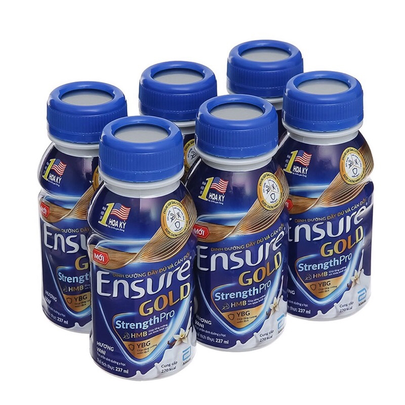 Sữa dinh dưỡng nước Ensure Vigor – Chai 237ml – Bổ sung năng lượng và protein cho người lớn, người bệnh cần phục hồi