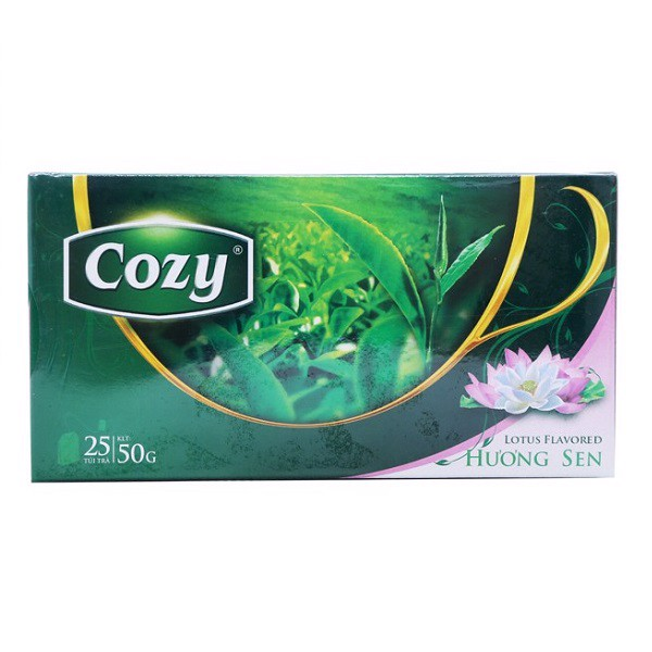 Trà Cozy trà xanh hương sen 25 gói *2g