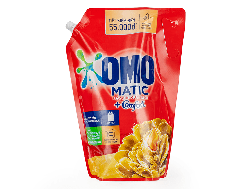 Nước giặt Omo matic cửa trên tinh dầu thơm túi 2.9kg