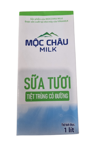 Sữa tươi tiệt trùng mộc châu milk 1L có đường