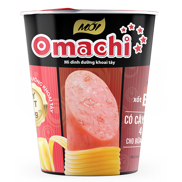 Mì Omachi xốt bò hầm có thịt hộp 114g