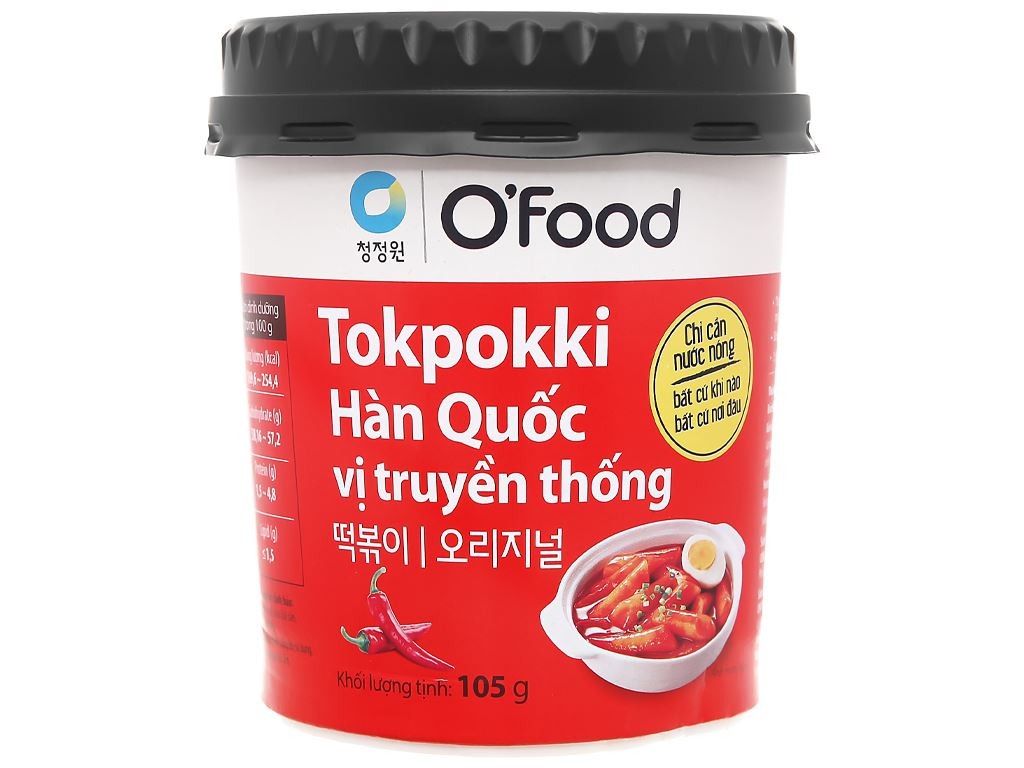 Tokpokki vị truyền thống O'food cốc 105g