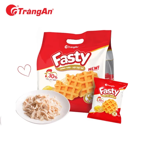 Bánh trứng tươi sợi thịt gà Fasty 156g