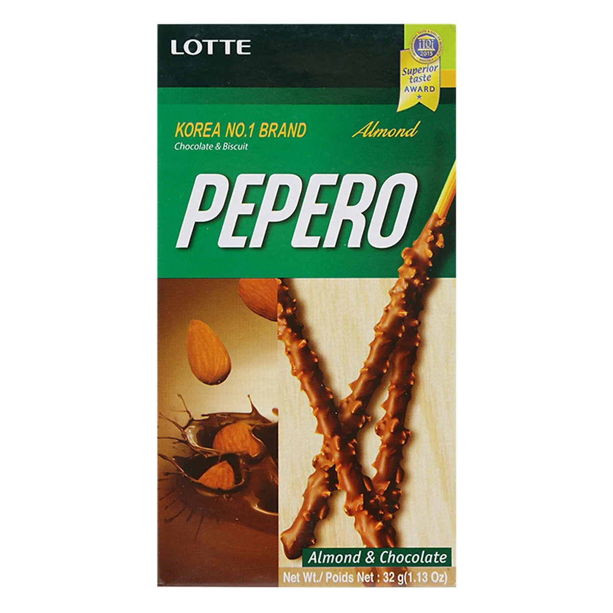 Bánh que Lotte Pepero hạnh nhân 32g