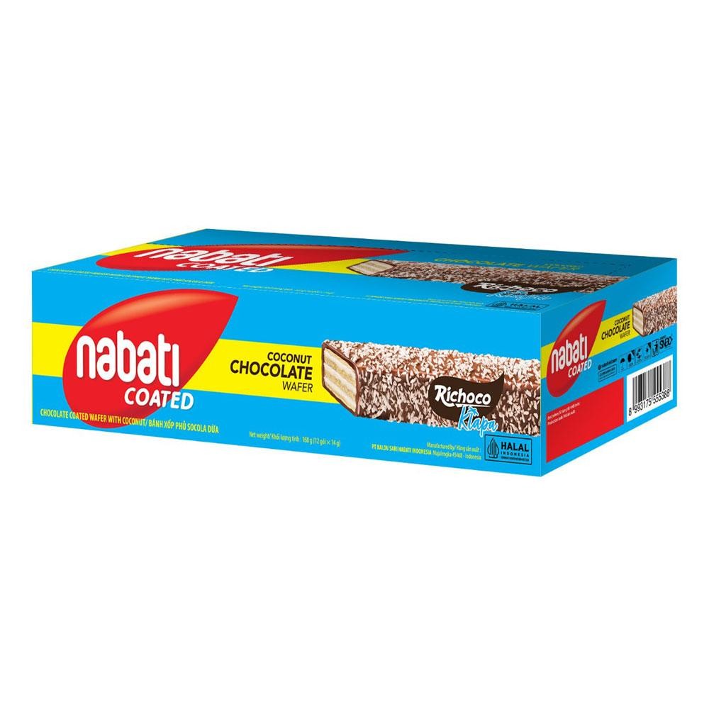 Bánh xốp phủ Socola Dừa Nabati 168g