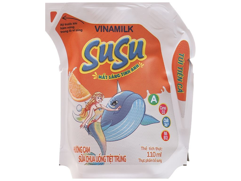 Sữa Chua Hương Cam Vinamilk Susu Túi 110ml/24