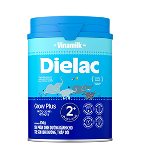 Sữa bột Dielac Grow Plus 2+ – Hộp thiếc 850g – Dành cho trẻ từ 2 tuổi suy dinh dưỡng, thấp còi