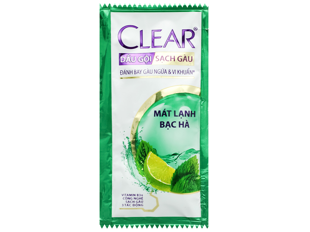 Dầu gội Clear mát lạnh bạc hà dây 6g*12 gói