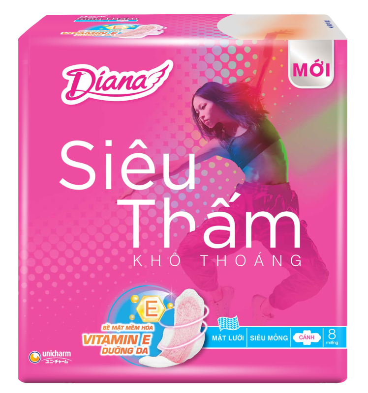 Diana Siêu thấm siêu mỏng Cánh 8M