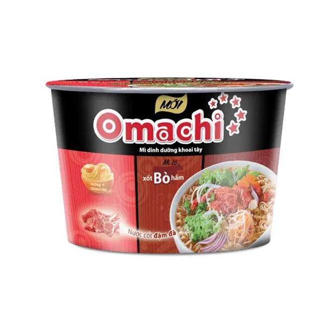 Mì Omachi xốt bò hầm hộp 92g/18