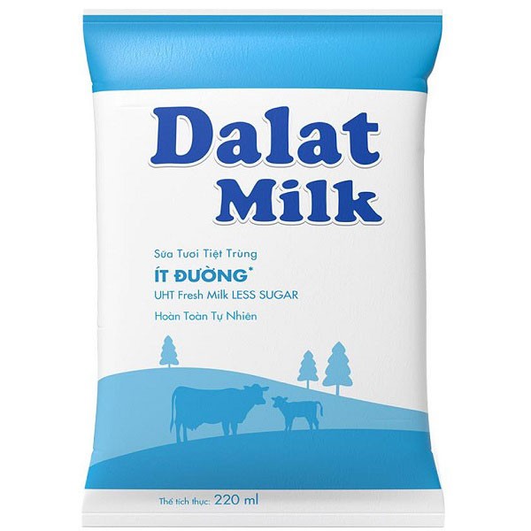 Sữa tươi dalatmilk ít đường túi 220 ml