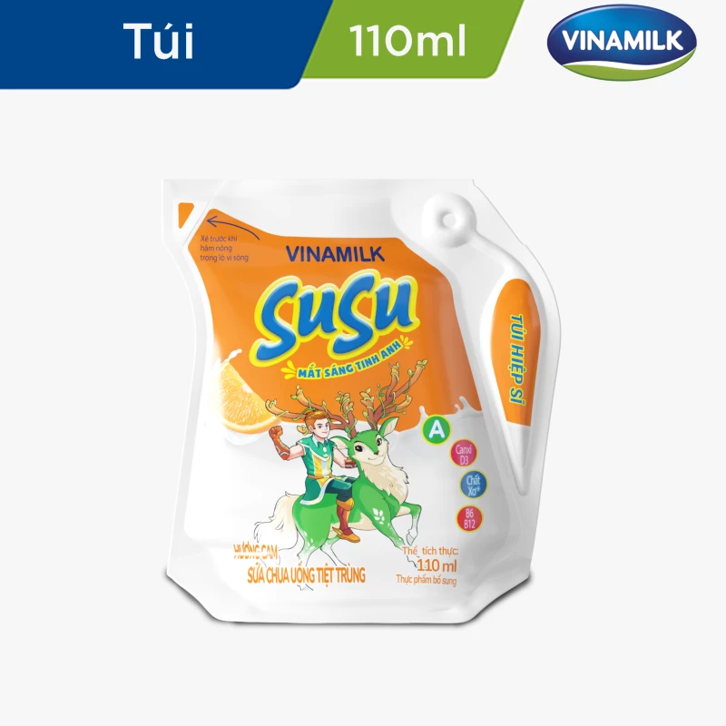 Sữa Chua Hương Cam Vinamilk Susu Túi 110ml/24