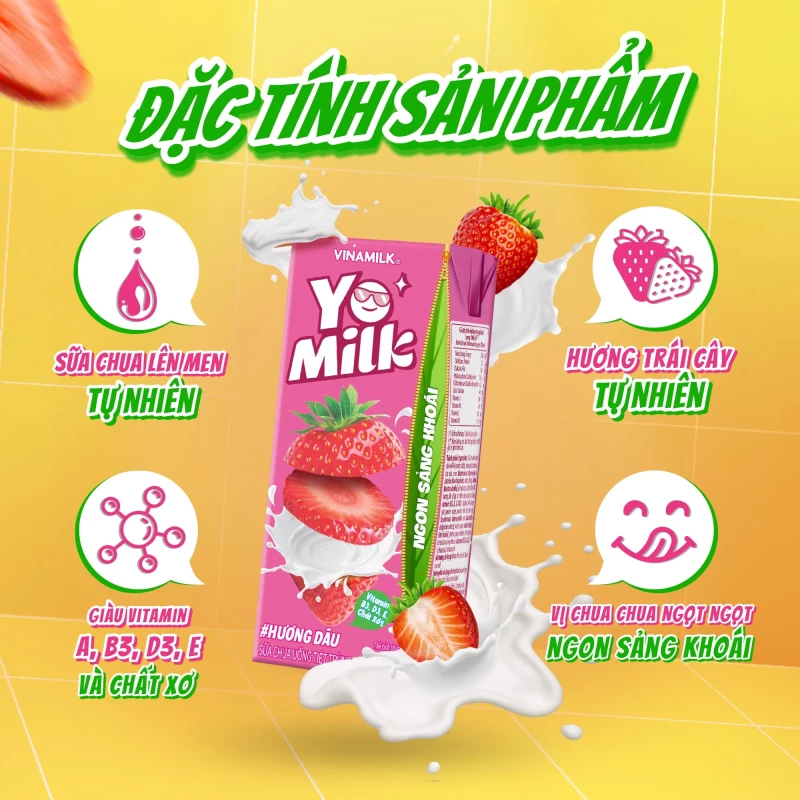 Sữa Chua Uống Vinamilk hương dâu 170ml/12
