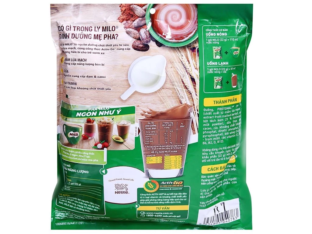 Sữa lúa mạch Milo Bịch (3x5x22g)