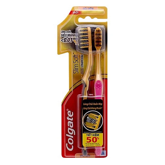 Bàn Chải Đánh Răng Colgate 360 Charcoal Gold Twin bộ (113827)