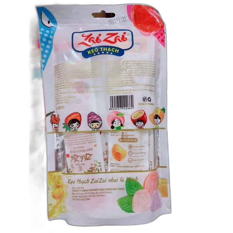 Thạch Zai Zai túi dài 320g/20