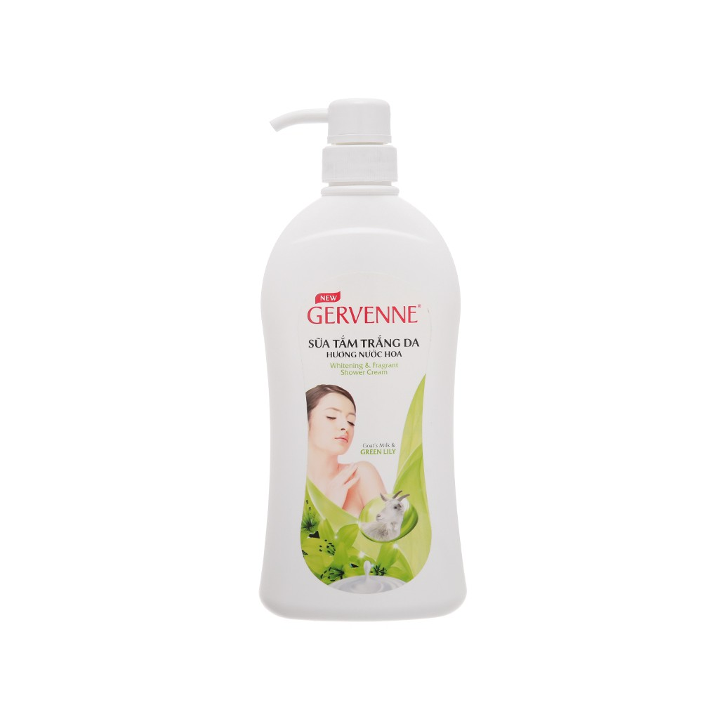Sữa tắm Gervenne trắng da tinh chất dê & hương lily hoa xanh 450g