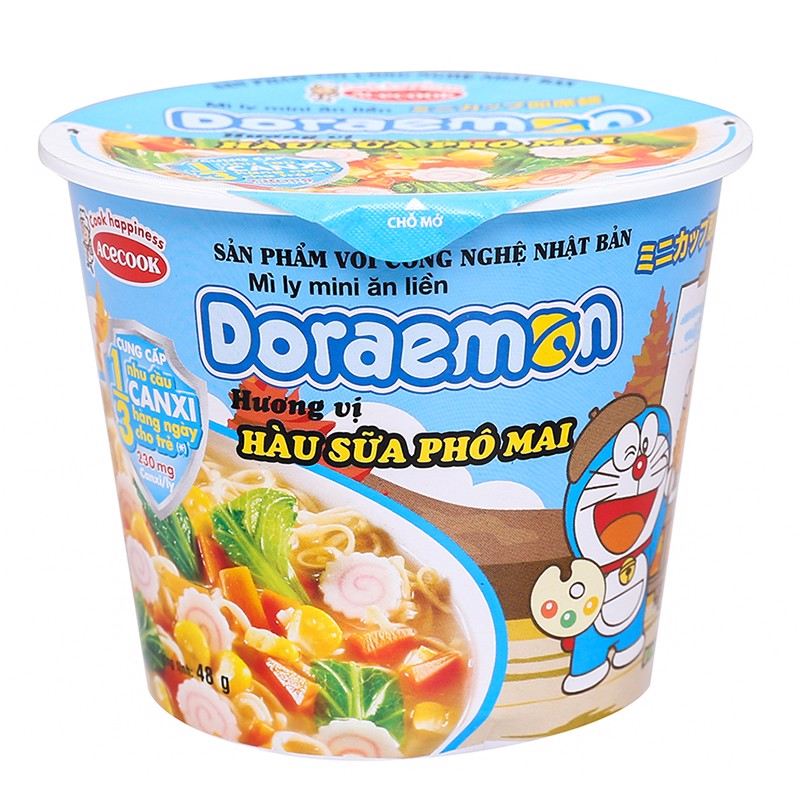 Mì Mini Doraemon Hàu Sữa Phô Mai ly 48g