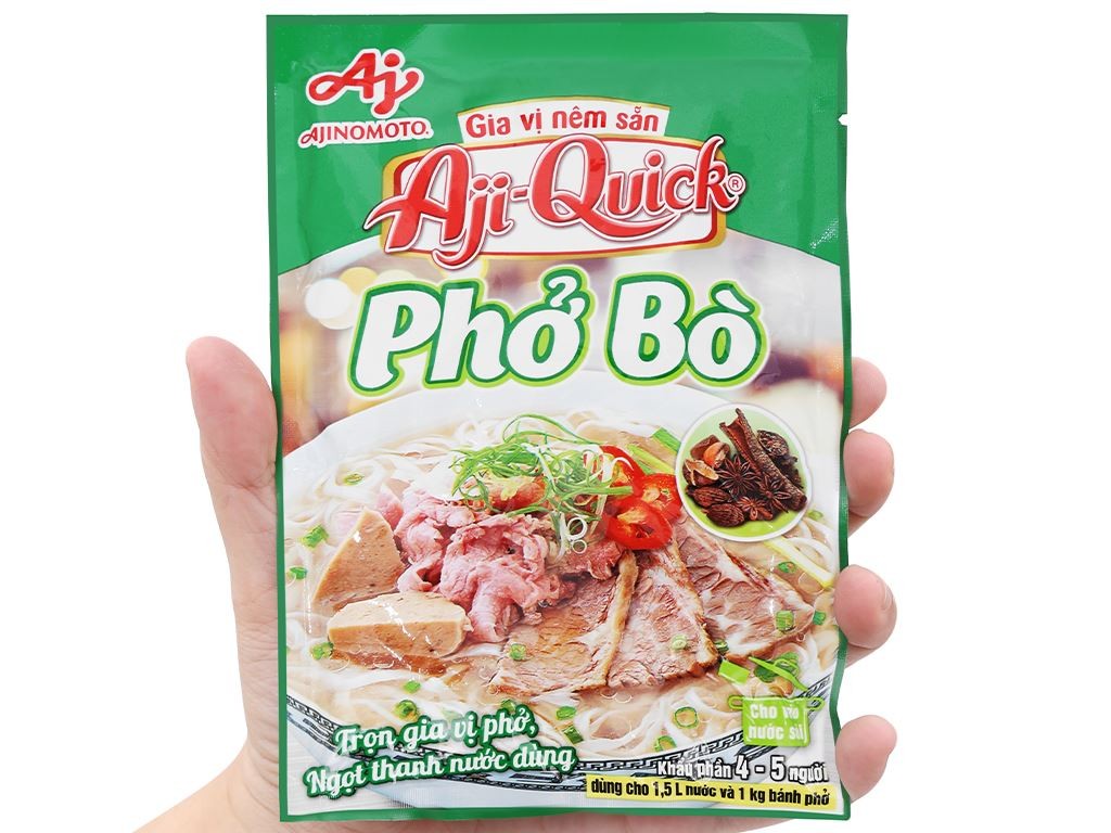 Gia Vị Phở Bò Aji-Quick 57g – Nấu nhanh, nước dùng đậm đà, chuẩn vị Hà Nội