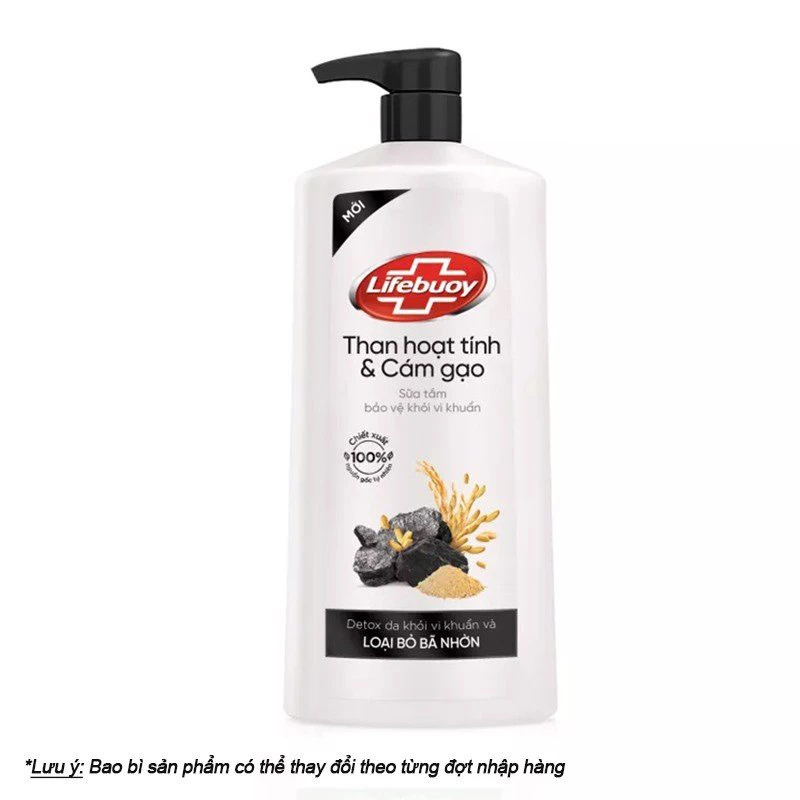 Sữa tắm Lifebuoy than hoạt tính và cám gạo 800g