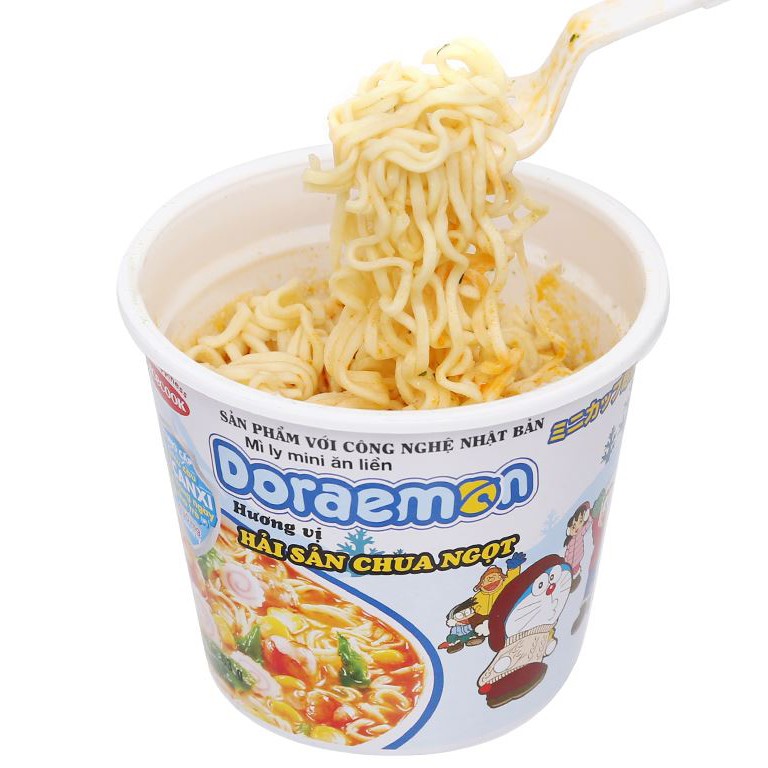 Mì Mini Doraemon Hải Sản Chua Ngọt ly 53g/12