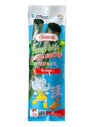 Snack rong biển cuộn nướng Ofood vị mực gói 6g/90