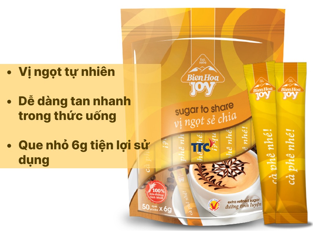 Đường Biên Hòa que 6g túi 300g/20